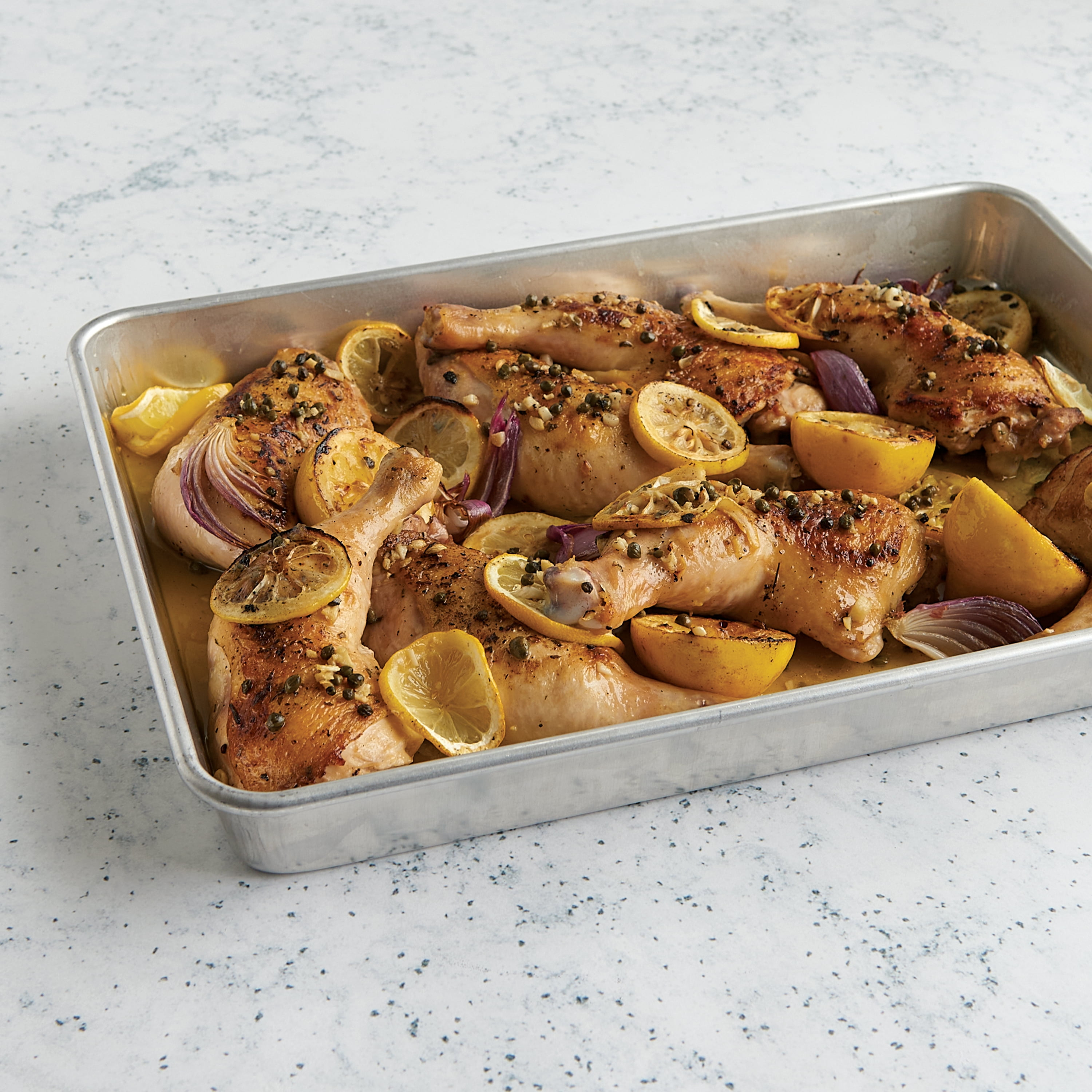 Nordic Ware Naturals 2 Piece Aluminum Bakeware Set with 13” x 18” High Sided Half Sheet Pan and Lid