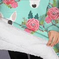 thumbnail image 3 of Oversized Wearable Blanket Hoodie,Bull Terrier Dog and Flower Florals Sherpa Blanket Hoodie with Super Pockets,Super Warm Fuzzy Pullover for Women & Men, 3 of 6