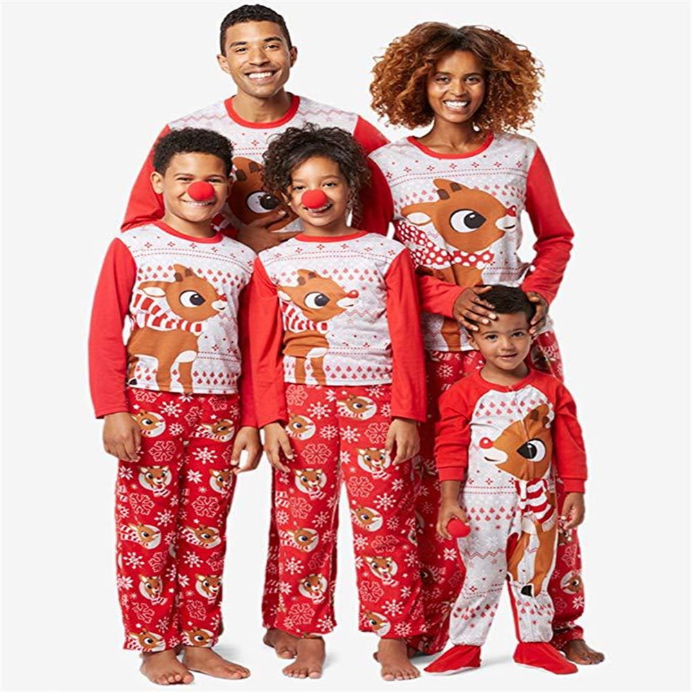 Christmas Family Matching Pajamas Set Adult Mens Womens Kids Nightwear Sleepwear 