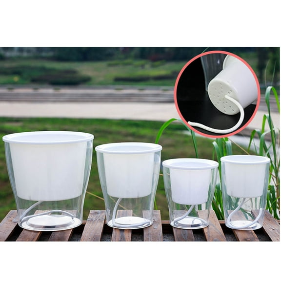 FUTUREORYY Resin Flower Pot Clear Nursery Pots 1Pcs 7 x 7 x 7in