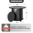 thumbnail image 4 of Nuu Garden Outdoor Metal 30'' Round Propane Fire Pit Table with Rattan Embossed Pattern, CSA-Certified 2 in 1 Round Gas Fire Pit Table with Lid & Lava Rocks, Patio Round Gas Fire Pit, Black, 4 of 10