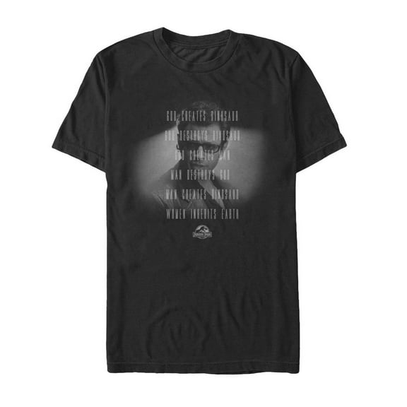Men's Jurassic Park Dr. Malcolm Man Creates Dinosaur  Graphic Tee Black 4X Large