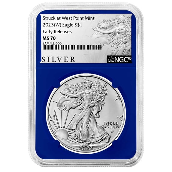 2023 (W) $1 1-oz American Silver Eagle NGC MS70 ER ALS Label Blue Core ...