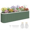 thumbnail image 1 of Outsunny Deep Rot Planter Box, Outdoor Garden Bed with Gloves, Light Green, 1 of 10