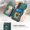 thumbnail image 5 of SaniMore for Samsung Galaxy S23 Wallet Case, [RFID Blocking] Elastic Card Slot Vehicle Magnetic PU Leather Ring Holder & Lanyard Stand Money Pocket Cover for Samsung S23 5G, Green, 5 of 12