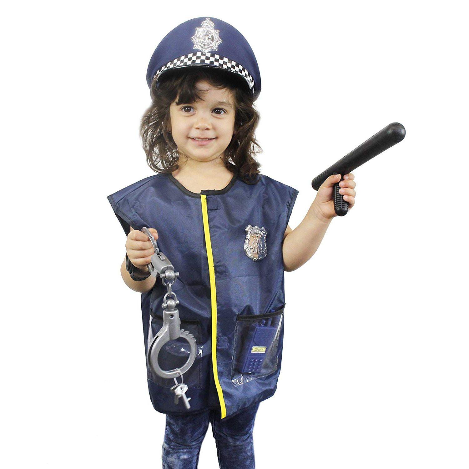 Kids Preschool Funny Pretend Play Police Helmet Hat Fancy Costume Role Play 