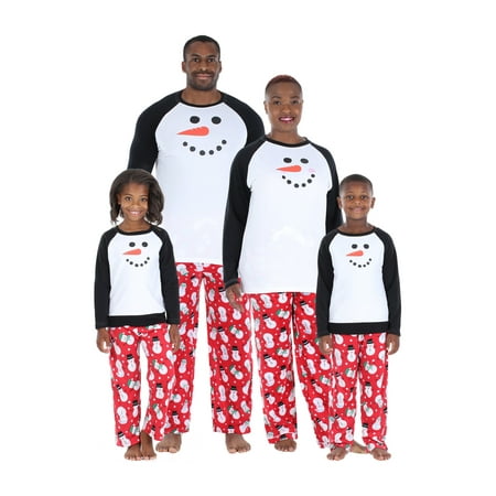 

Our Family Pjs Matching Family Christmas Snowman Fleece Pajama Sets