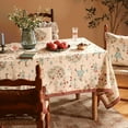 thumbnail image 5 of Designer Beige Tablecloth for Rectangle Tables,Vintage Elegant French Linen with Trees and Kids Pattern Table Cloth,Farmhouse Table Cover Cloth Decorative for Kitchen Dining Room,60"*120", 5 of 5