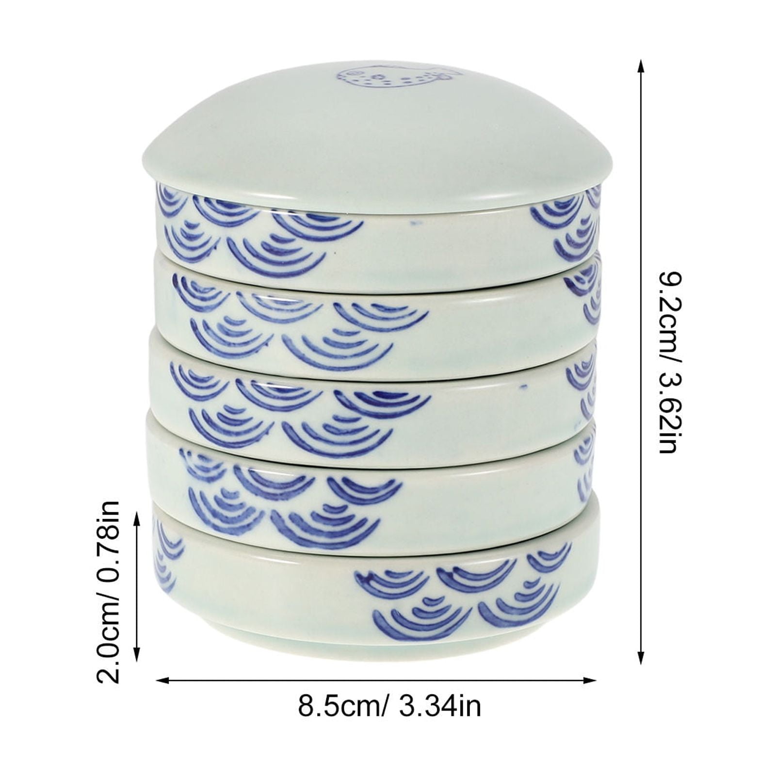 HOMEMAXS Porcelain Watercolor Mixing Tray with Lid Round Porcelain Watercolor Palettes Dishes
