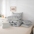 thumbnail image 6 of Manfei Coquette Bowknot 7pcs Queen Bedding,Cute Black Bow Bedding Comforter Set Queen,Light Gray Reversible, 6 of 7