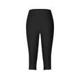 thumbnail image 4 of XIAOCHA Scalloped Edge Capris for Women High Waist Crops Soft Stretch Casual Daily Wear Leggings, 4 of 5