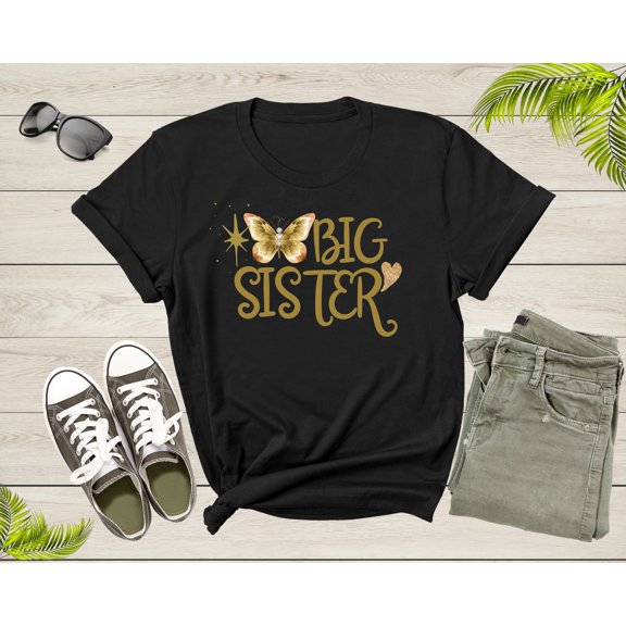 Funny Retro Big Sister Gift Present For Girl Teenager Women T-Shirt Big Sister Lover Graphic Design T Shirt for Girls Teens Tshirt