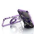 thumbnail image 2 of ELEHOLD Plating Case for iPhone 16 Pro Max,Transparent Clear Back Magnetic Compatible with Mag Safe Charging Foldable Kickstand Shockproof Anti-Yellowing Case for iPhone 16 Pro Max,Lightpurple, 2 of 6