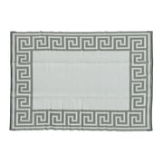 Auto Drive 9 x 12 Reversible Grey Greek Key RV Outdoor Patio Mat, Perfect for RV Patios and Garden Patios, Polypropylene