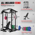 thumbnail image 2 of Mitonos Multi-Function Smith Power Cage, 2000 LBS Heavy Duty Squat Rack with Dual Cable Crossover System, All-in-One Home Gym Strength Training Frame with Fitness Accessories, 2 of 9