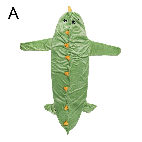 SharkTRUE Cozy Double-Sided Flannel Dinosaur Wearable Sleeping Bag - Warm & Fun Design