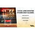 thumbnail image 3 of 2 oz. Lord Shooter Etched Shot Glasses, 10 pack, 21st Birthday Party, Lounge Glassware, , Red, 3 of 5