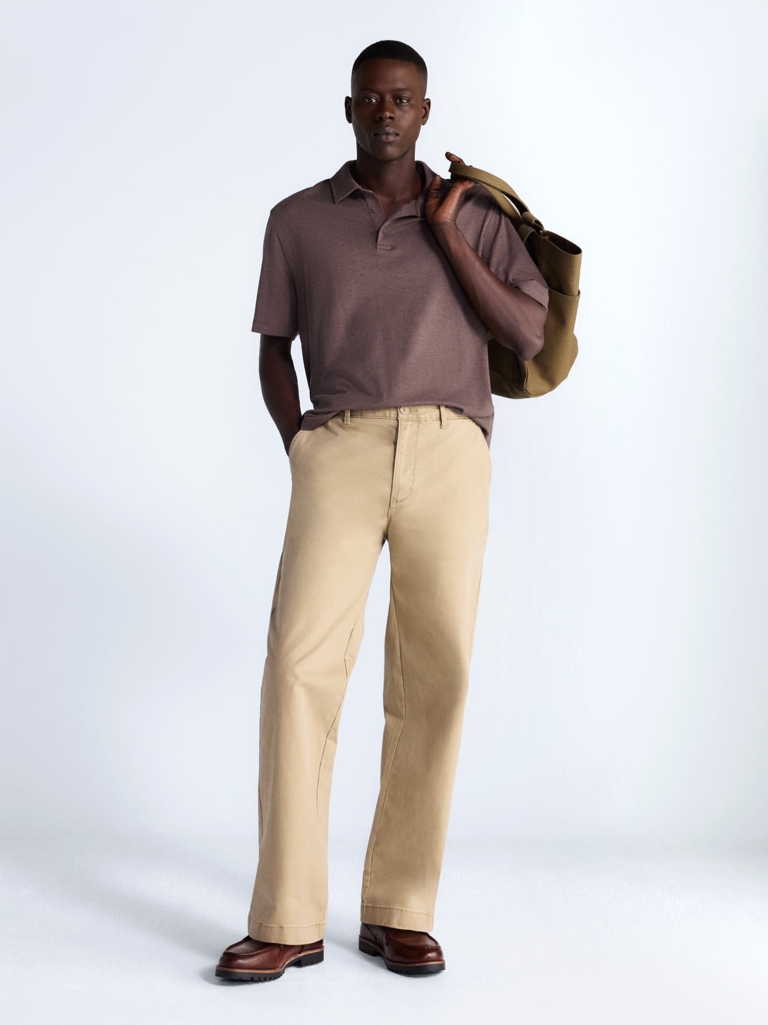 Free Assembly Mens Cotton Polo Shirt with Short Sleeves, Sizes XS-3XL