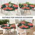 thumbnail image 7 of Floral fitted round tablecloth with durable stretch polyester, washable and waterproof, fits 44-52 inch tables, big size edition, 7 of 7