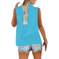 thumbnail image 5 of bnaln Summer Tank Tops for Women Trendy Vest Sleeveless Cotton Linen Shirts Lightweight Casual Button V Neck Blouse Loose Fit Camisole Tops Fashion Tees Basic Cami Shirts with Pocket, 5 of 9