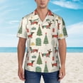 thumbnail image 2 of Balery Christmas Dachshund Dog Camisas hawaianas de manga corta para hombre, camisas playeras de corte holgado, camisas de vacaciones con botones,Small, 2 of 7