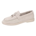 thumbnail image 6 of Rokment Women's Slip on Penny Loafers Oxfords Dress Shoes Fashion Casual Suede Walking Non Slip Work Sneakers for Woman Spring Fall Beige Size 6, 6 of 7