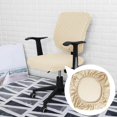 thumbnail image 4 of facefd Stretch Computer Chair Slipcovers Rotating Dining Seat Protector Chair Seat Covers for Office Beige, 4 of 9