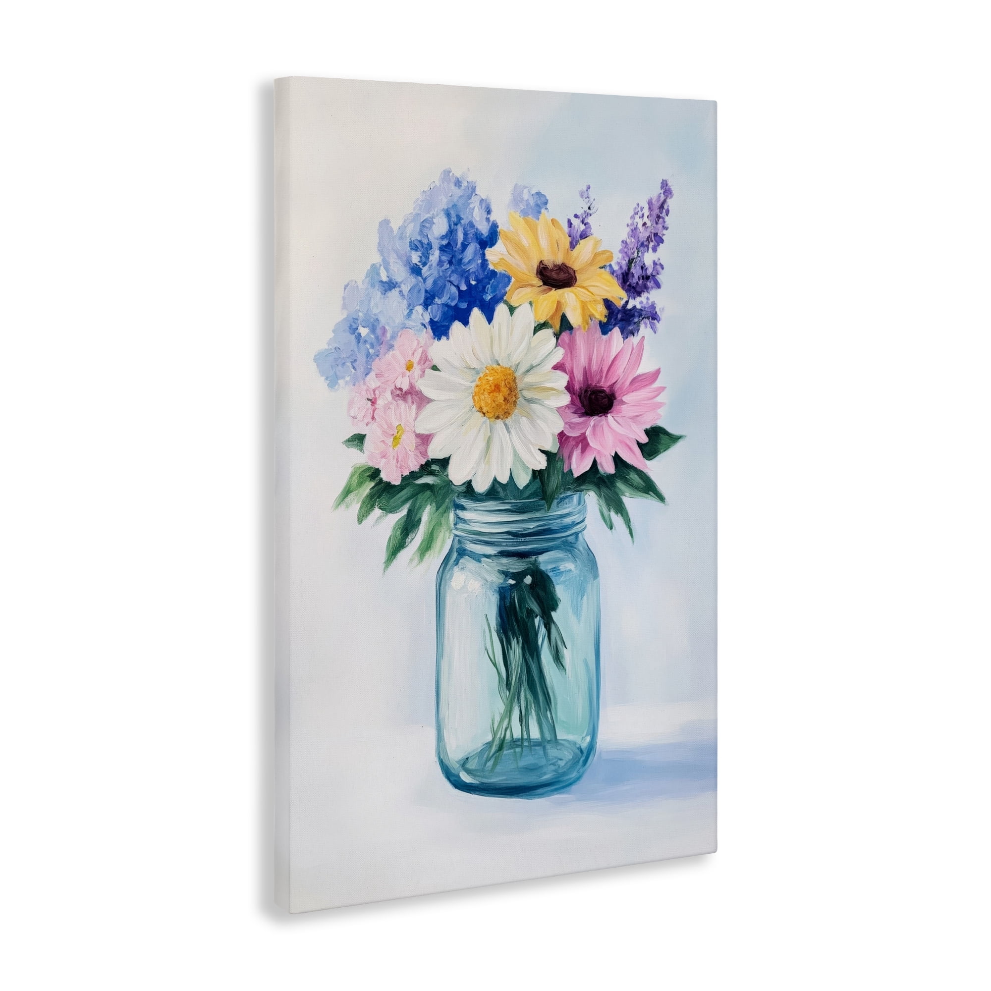 Stupell Industries Country Jar Wildflower Bouquet Canvas Wall Art, design by Petal Prints Design