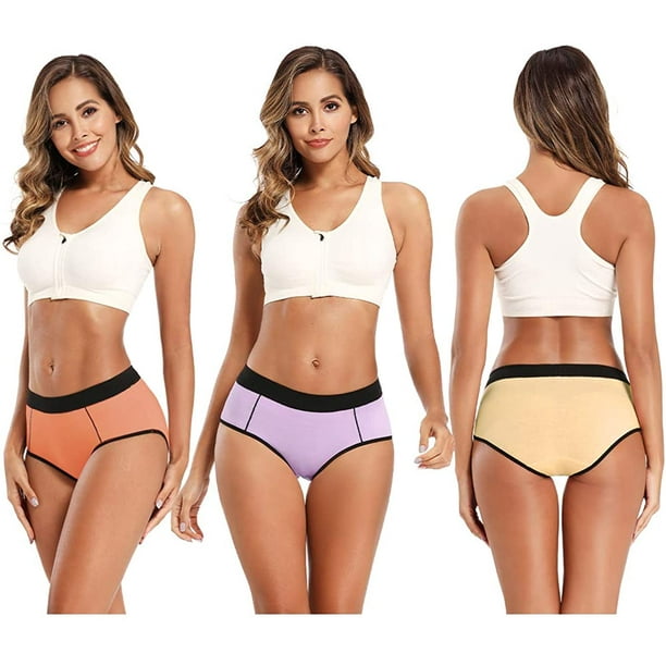 Women's Cotton Underwear Full Coverage Mid-high Waisted Stretch