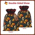 thumbnail image 2 of Pofeuu Halloween Skull Print Burlap Bags with Drawstrings Drawstring Gift Bags Pouch Bag for Thankgiving Birthday Party Gift Wrapping Treats and Party Favors-Black, 2 of 8