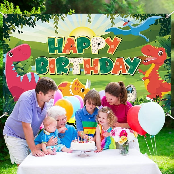 Bannière Joyeux Anniversaire Pour Déco D'Anniversaire Sur Le Thème Des  Dinosaures Pour Enfants,Toile De Fond De Photo De Fê[u8639] - Cdiscount  Maison