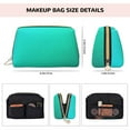 thumbnail image 5 of Naloa Turquoise Light Blue Leather Makeup Bag for Purse Travel, Portable Small Cosmetic Organizer for Women and Girls, Make up Bag with Zipper, 5 of 8