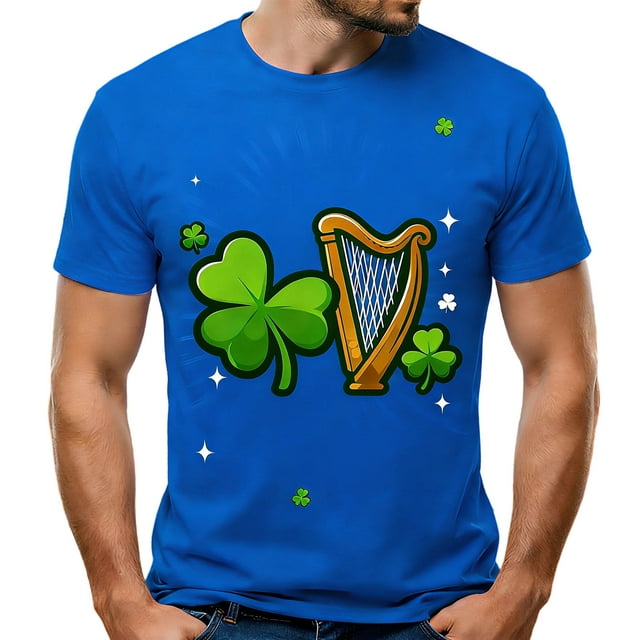 Tauxra T-Shirt Imprimé pour la Saint-Patrick, T-Shirt Graphique à Manches Courtes pour Hommes avec Design Classique et Tissu Doux, Col Rond pour Événements de Vacances et Tenue Décontractée