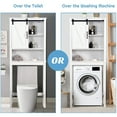 thumbnail image 4 of Over-the-Toilet Storage Cabinet, SYNGAR Home Bathroom Floor Standing Organizer with Double Doors and Storage Shelves, Space Saving Toilet Cabinet for Soaps, Shampoos, Body Wash, Towels, White, D4715, 4 of 9