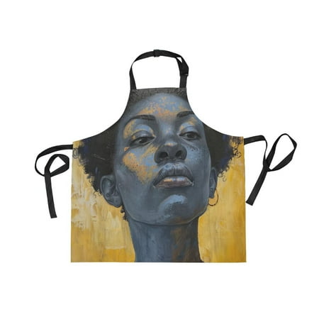 

JSTEL African American Painting Apron with 2 Pockets for Women Men Adjustable Garden Bib