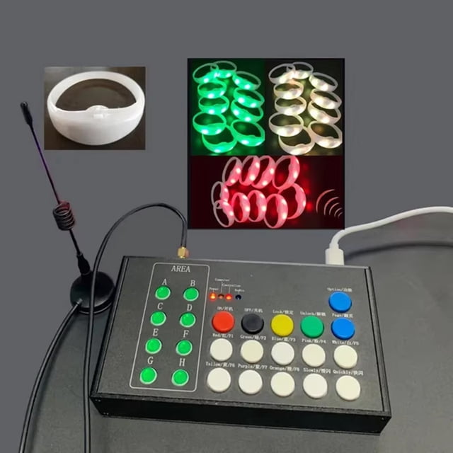 20PCS LED Silicone Bracelets With 24Keys Remote Controller Party Event Wedding DJ Bar Concert Glow Wristband