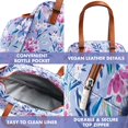 thumbnail image 5 of Bolsa de almuerzo para mujer, con aislamiento para el trabajo, a prueba de fugas y resistente a las manchas, con bolsillo para botellas, correas largas, cierre de cierre, bolsa Laketown floral, color, 5 of 5