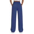 thumbnail image 4 of Womens Wide Leg Sweatpants | Winter Lounge Travel Pants Fall Fashion Outfits 2026 Clothes With Pockets Royal Blue L, 4 of 6