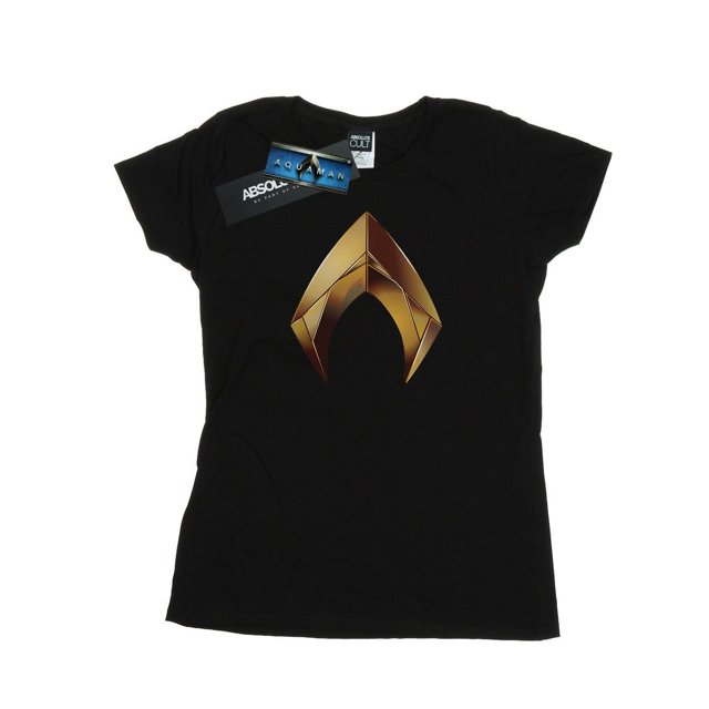 DC Comics T-Shirt en Coton pour Femmes avec Emblème Aquaman