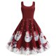 thumbnail image 1 of Moda Womne Feliz Navidad Muñeco de nieve Copo de nieve Imprimir Camis Vestido sin mangas Pompotops  ghjkhdj1121, 1 of 3