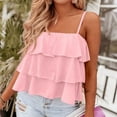 thumbnail image 2 of Womens Ruffle Cute Top Cropped Tees Tie Shoulder Flowy Sleeveless Camisole Beach Casual Tanks Summer Shirts 2025, 2 of 5