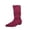 Wine, variant on Willtoo Women's Slouchy Knee High Boots, Pointed Toe Low Heel Pull On Tall Faux Suede Boots, Ruched Wide Calf Fall Winter Dress Boots