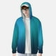 thumbnail image 2 of Balery Blue to turquoise Sudadera ligera de manga larga con capucha y protección solar UPF 50+ para hombre y mujer, ideal para pesca y running-3X-Large, 2 of 7