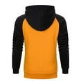 thumbnail image 3 of Odeerbi Hooded Sweatshirts for Men Hoodies Color Block Patchwork Blend Fleece Pullover Kanga Pocket Sweatshirts, Yellow, 3 of 4