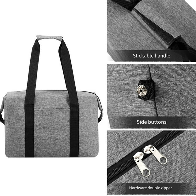 VONKY Enjoy Picnics Anywhere Foldable And Durable Picnic Cooler Bag Easy To Clean grey large