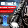 thumbnail image 2 of Two Ultra-Bright LED Flashlights, High-Lumen Tactical Flashlights with Three Modes, Zoomable, Portable Camping Flashlights for Outdoor Hiking And Home Emergencies, with Built-In Lithium Battery IP44, 2 of 12