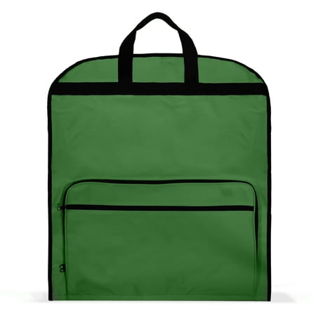 DALIX 60 Professional Garment Bag Cover for Suits Pants and Gowns Dresses (Foldable) Dark Green