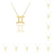 thumbnail image 1 of sweethay Ins Twelve Zodiac Sign Amistad Collar Ins Personalidad cómoda Colgante a prueba de herrumbre Accesorio de moda Géminis oro Type1 NO1, 1 of 6