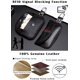 thumbnail image 4 of (Cuero auténtico, negro) Paquete de 2 fundas bloqueadoras de señal para llaves de coche que bloquean señales RFID para seguridad del coche, protección antirrobo remota, 4 of 5