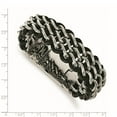 thumbnail image 5 of Stainless Steel Bracelet Men's Leather 26 mm 8.75 in Chisel Polished Black, 5 of 6